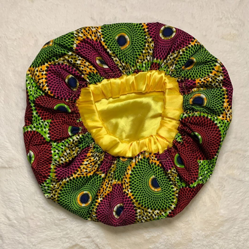 Tenewaa African Print Satin Bonnet