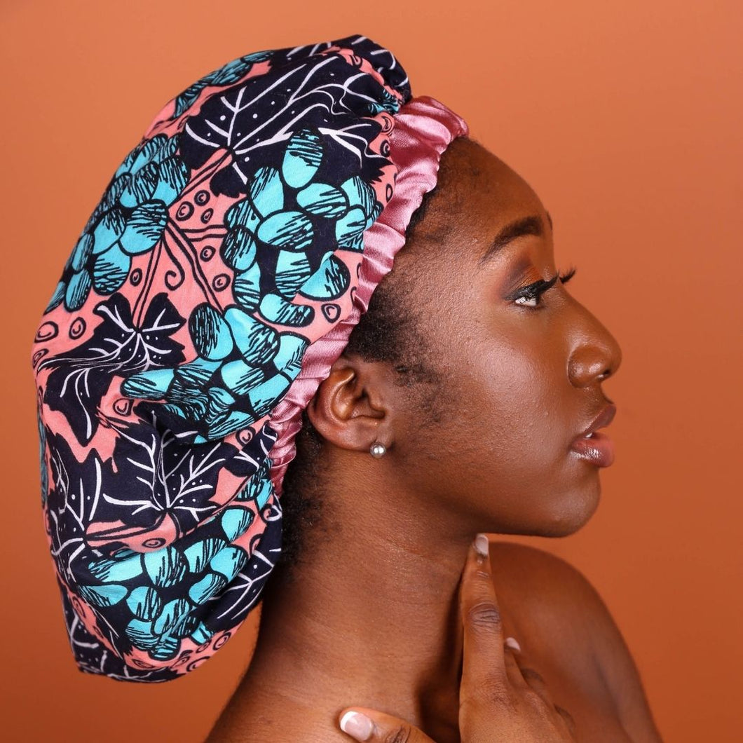 Adjeiwaa African Print Satin Bonnet