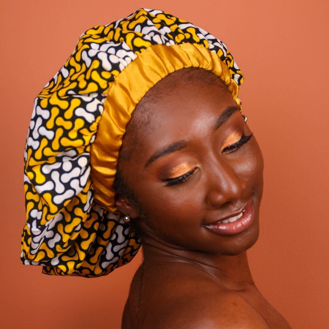 Otemah African Print Satin Bonnet