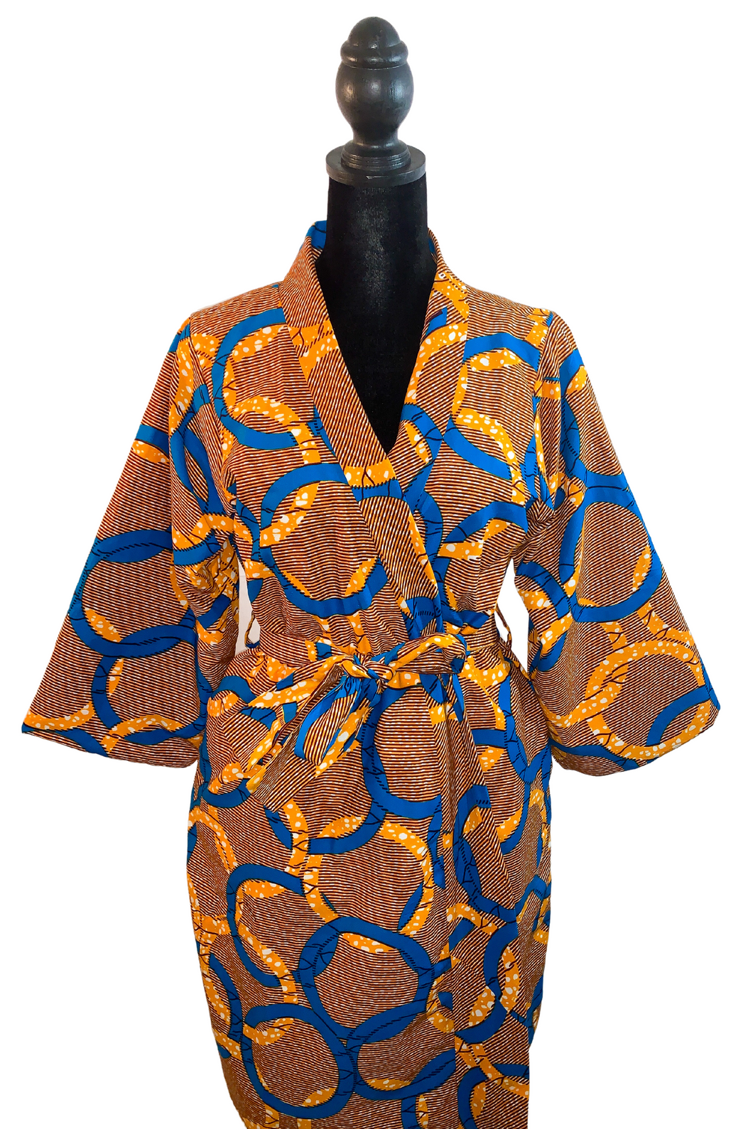 Maame African Print Satin Robe