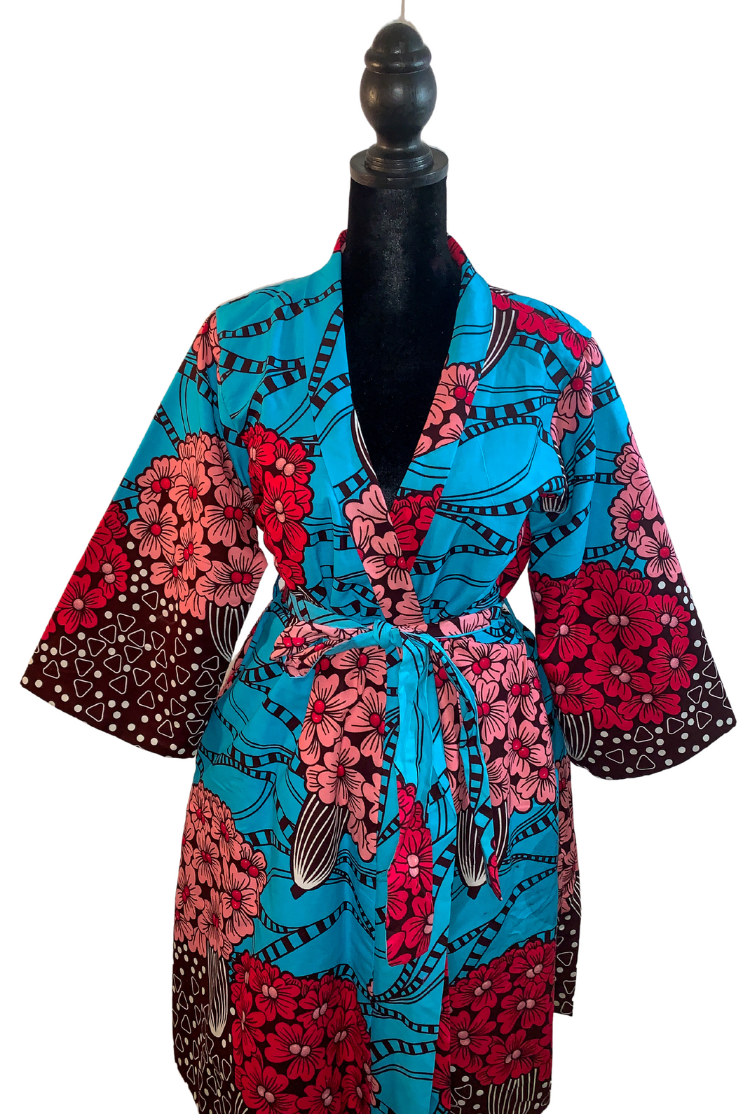 Nana African Print Satin Robe