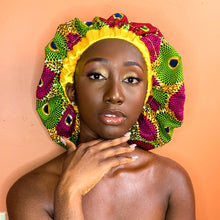 Load image into Gallery viewer, Tenewaa African Print Satin Bonnet
